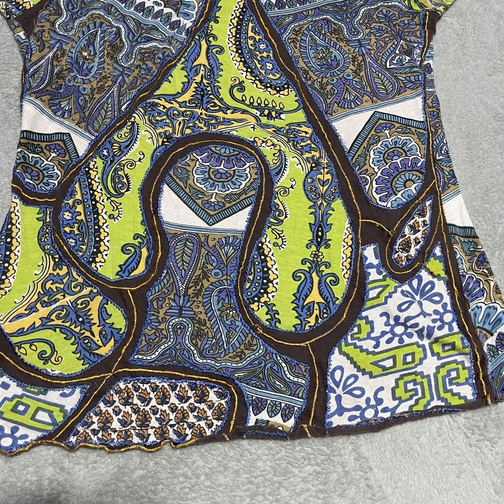 Inner Child Top Womens Small Patchwork Embroidere… - image 3